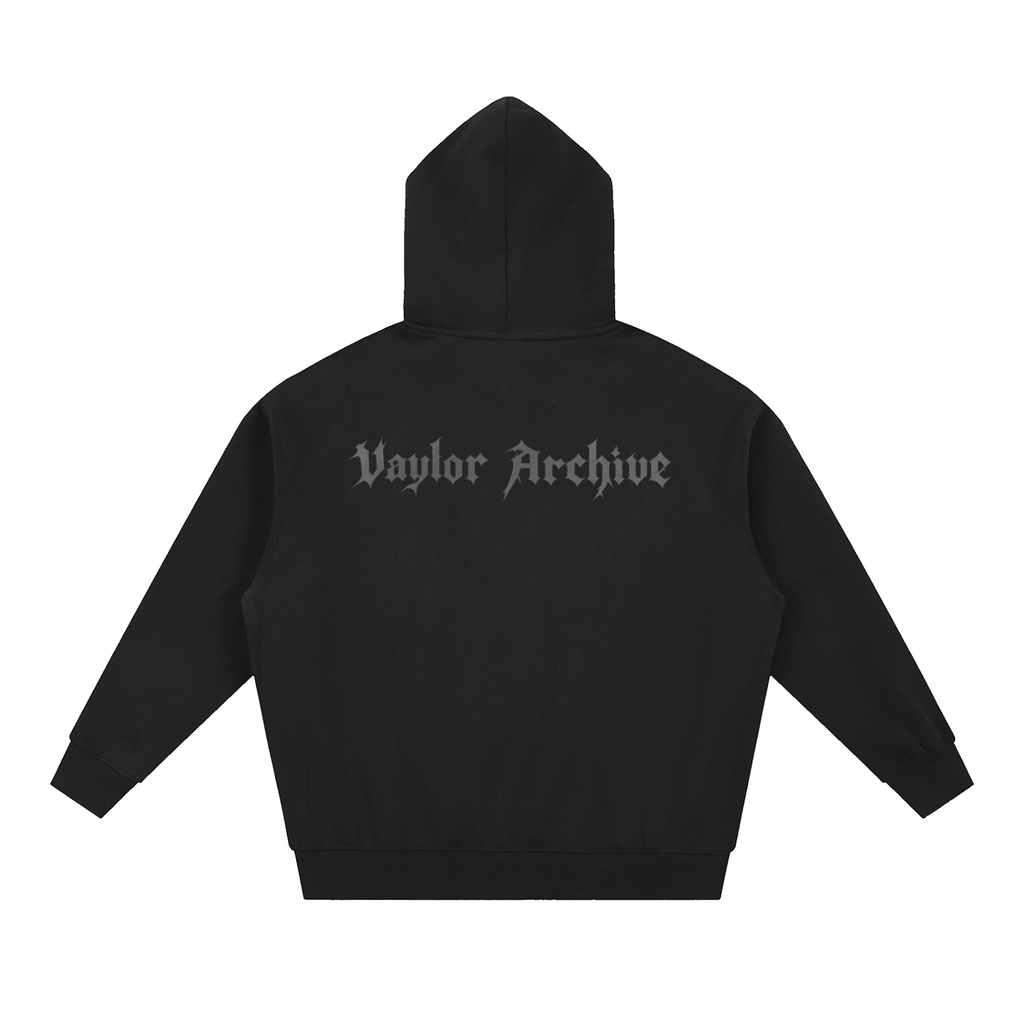VAYLORARCHIVE BLACK ZIP UP HOODIE