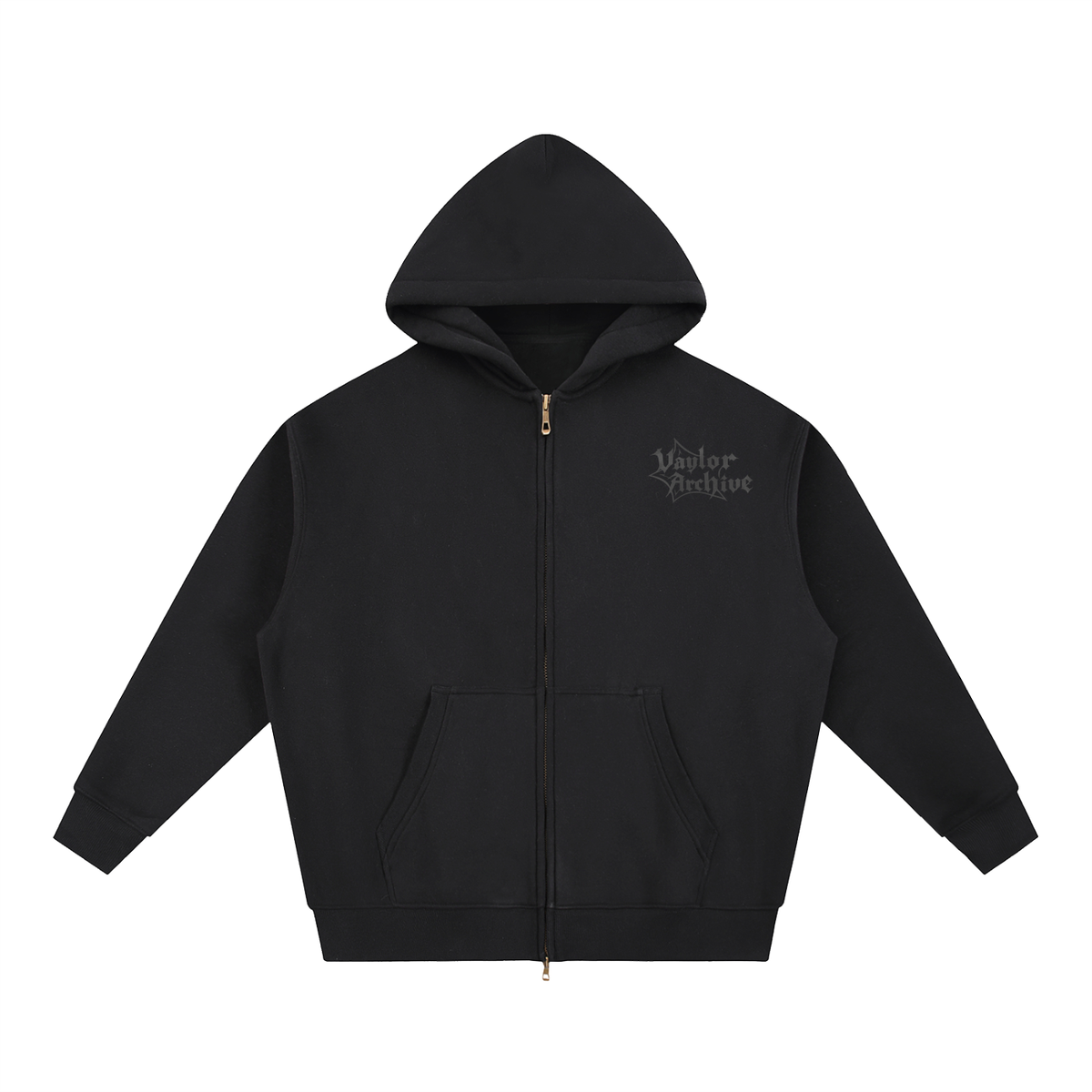 VAYLORARCHIVE BLACK ZIP UP HOODIE